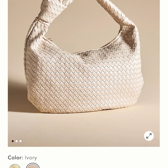 Anthropologie Ivory Woven Shoulder Bag - Picture 1 of 1